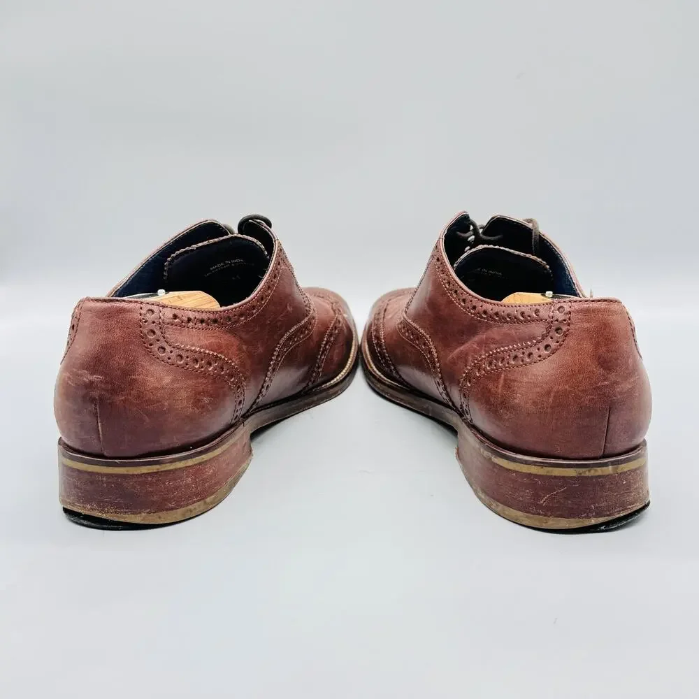 Cole Haan Shoes Mens 12 Brown Leather Vtg Air Wingtip Oxford Dress Brogue Vtg